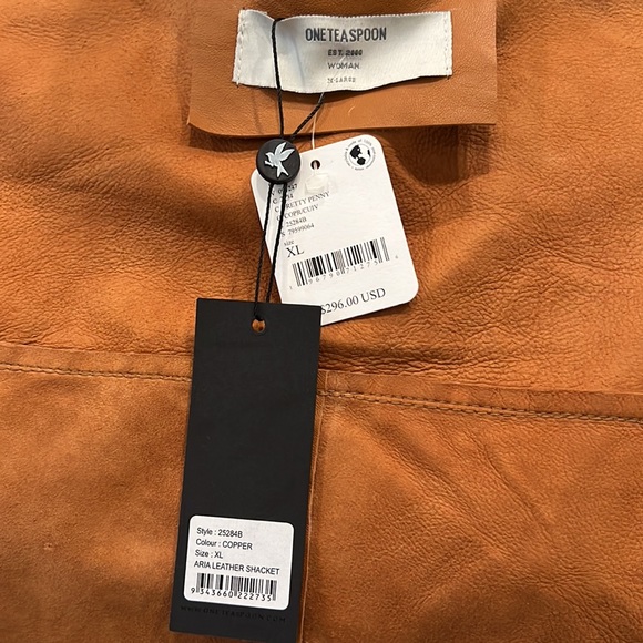 🪷NWT Gorgeous FP One Teaspoon Aria Leather Shacket Sz XL Copper - Picture 9 of 11